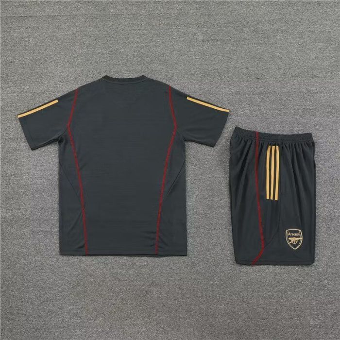 Adult Uniform 2023-2024 Manchester City Grey/Red Soccer Training Jersey and Shorts Football Kits