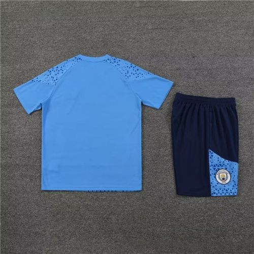 Adult Uniform 2023-2024 Manchester City Blue Soccer Training Jersey and Shorts Football Kits