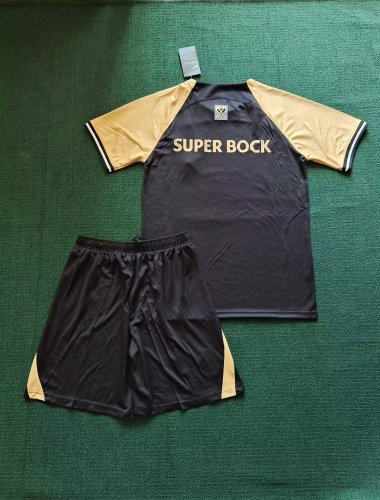 Adult Uniform 2023-2024 Sporting Lisbon Third Away Black Soccer Jersey Shorts