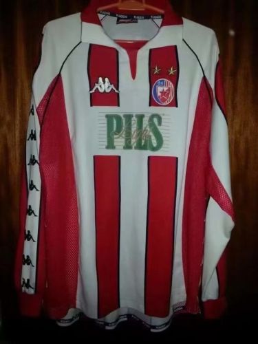 Long Sleeve Retro Crvena zvezda Football Shirt 1990-1991 Vintage Red Star Belgrade Home Soccer Jersey