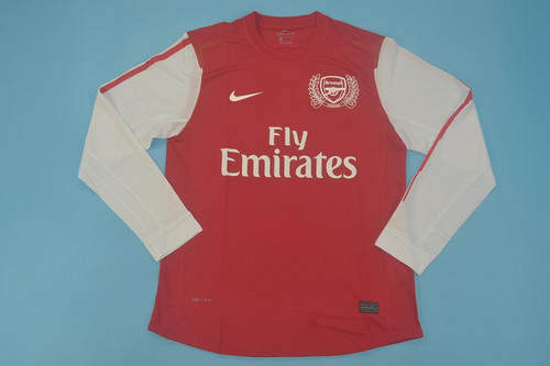 Long Sleeve Retro Jersey 2011-2012 Arsenal Home Soccer Jersey Red Vintage Football Shirt