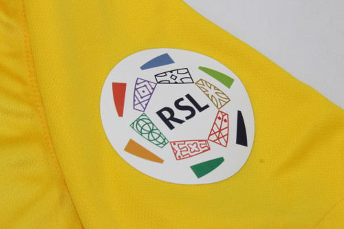 with RSL Patch Fans Version 2023-2024 Al Nassr Home Soccer Jersey