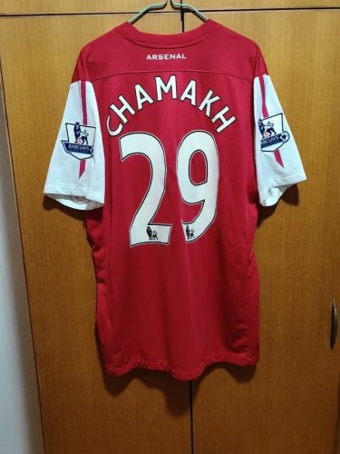 with EPL Patch Retro Jersey 2011-2012 Arsenal CHAMAKH 29 Home Soccer Jersey Vintage Football Shirt