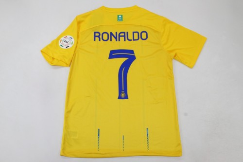 with RSL Patch Fans Version 2023-2024 Al Nassr RONALDO 7 Home Soccer Jersey Victory Football Shirt