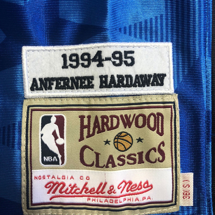 Mitchell&ness1994-1995 Orlando Magic Blue Basketball Shirt HARDAWAY 1 Classic NBA Jersey