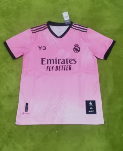 Real Camisetas de Futbol Fan Version 2023-2024 Real Madrid Y-3 Pink Soccer Jersey