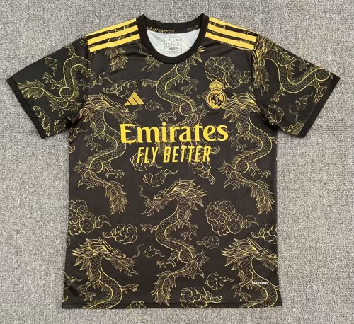 Real Camisetas de Futbol Fan Version 2023-2024 Real Madrid Yellow Dragon Soccer Jersey