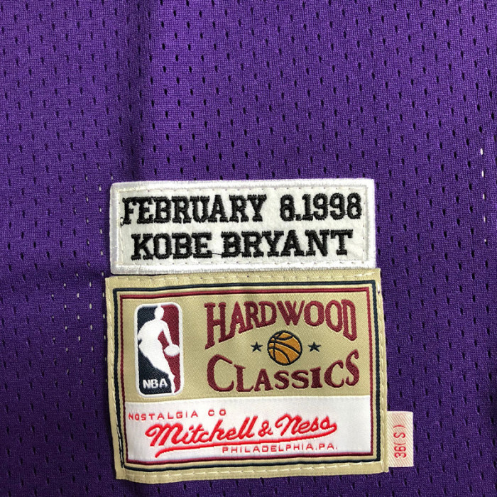 Mitchell&ness FEBRUARY 8.1998 KOBE BRYANT Los Angeles Lakers Basketball Shirt Classic NBA Jersey