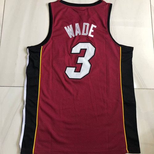 Mitchell&ness 2012-13 Miami Heat 3 WADE Red NBA Jersey AU Basketball Shirt