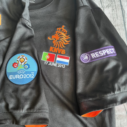 with Euro 2012 Patch Retro Jersey 2012 Netherlands Away Black Soccer Jersey Vintage Football Shirt