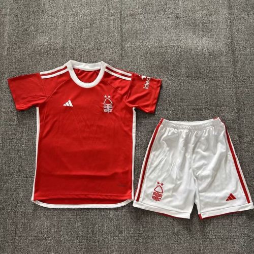 Youth Uniform Kids Kit 2023-2024 Nottingham Forest Home Soccer Jersey Shorts