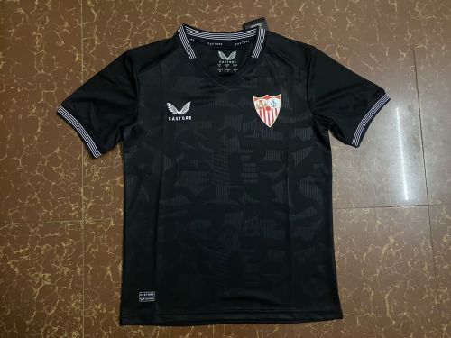 Fans Version 2023-2024 Sevilla Black Goalkeeper Soccer Jersey Camisetas de Futbol