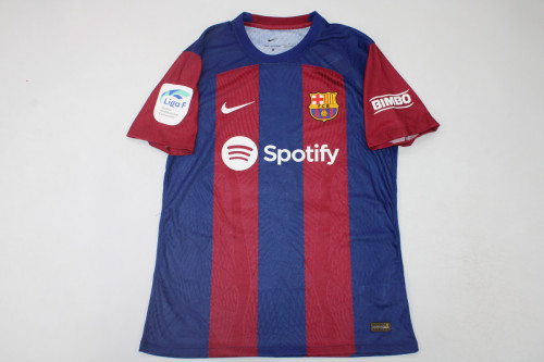 with Bimbo+Liga F Patch Barcelona Camisetas de Futbol Fans Version 2023-2024 Barcelona Home Soccer Jersey