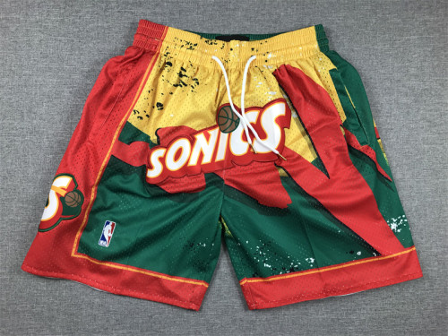 with Pocket Oklahoma City NBA Shorts Green/Red Swingman Basketball League Shorts
