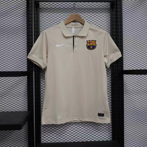 2023-2024 Barcelona Beige Soccer Polo