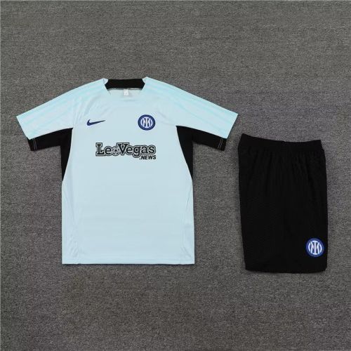 Adult Uniform 2023-2024 Inter Milan Light Blue Soccer Training Jersey and Shorts Football Kits