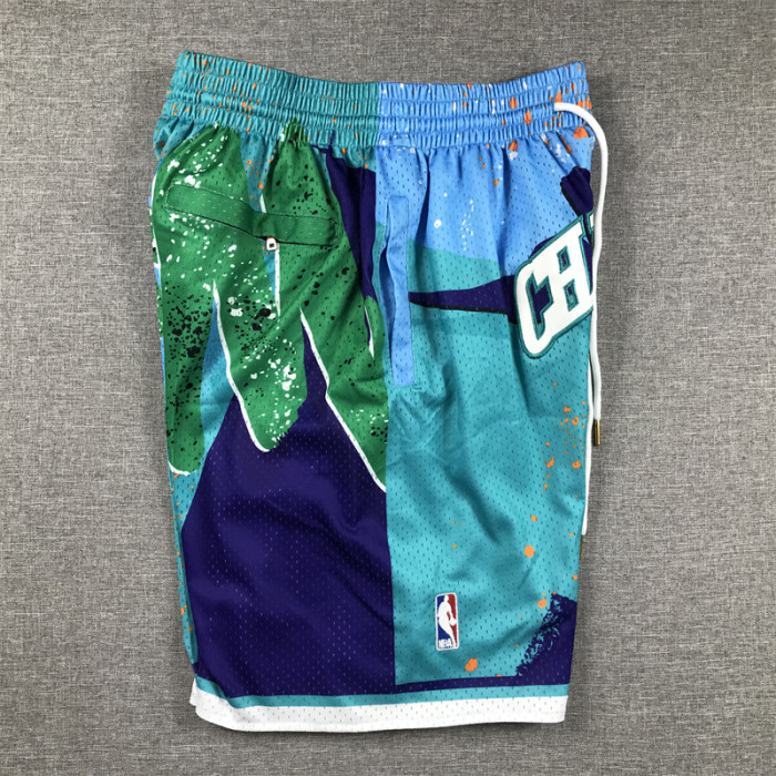 with Pocket Charlotte Hornets NBA Shorts Swingman Basketball League Shorts