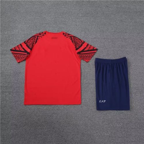 Adult Uniform 2023-2024 Napoli Red Soccer Training Jersey and Shorts Football Kits