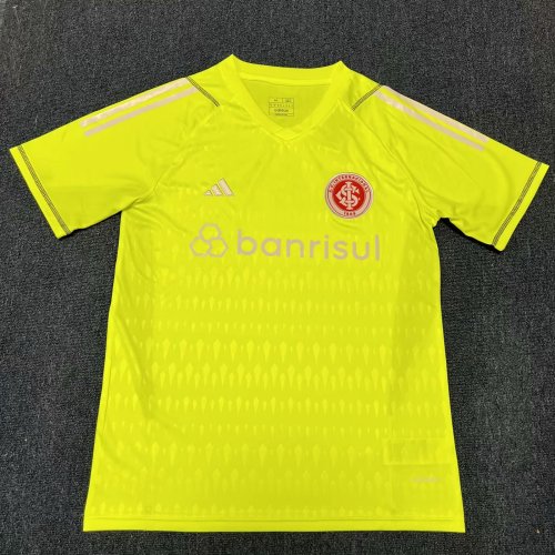 Fan Version 2023-2024 Sport Club Internacional Yellow Goalkeeper Soccer Jersey
