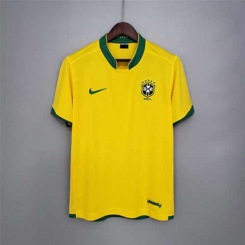 Retro Jersey 2006 Brazil Home Yellow Soccer Jersey Vintage Brasil Camisetas de Futbol