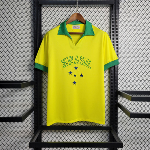 Retro Jersey 1958 Brazil Home Soccer Jersey Vintage Brasil Camisetas de Futbol