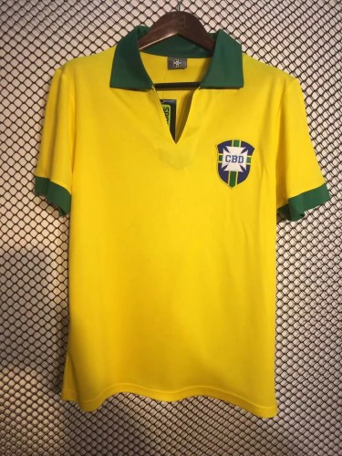 Retro Jersey 1958-1962 Brazil Home Soccer Jersey Vintage Brasil Camisetas de Futbol