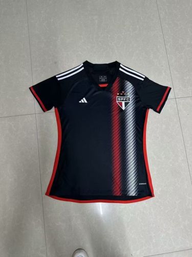 Women 2023-2024 Sao Paulo Third Away Black Soccer Jersey Girl Football Shirt