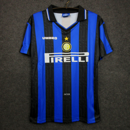 Retro Jersey 1997-1998 Inter Milan RONALDO 10 Home Soccer Jersey Vintage Football Shirt