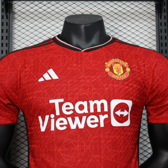Man U Football Shirt Player Version 2023-2024 Manchester United Home Soccer Jersey