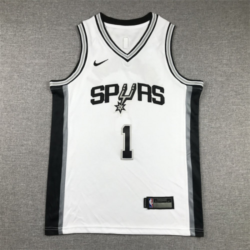 Youth San Antonio Spurs 1 WEMBANYAMA White NBA Jersey Kids Basketball Shirt