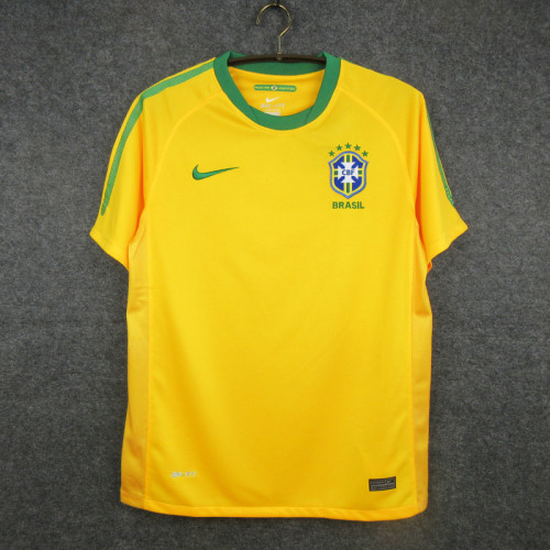 Retro Jersey 2010 Brazil Home Soccer Jersey Vintage Brasil Camisetas de Futbol