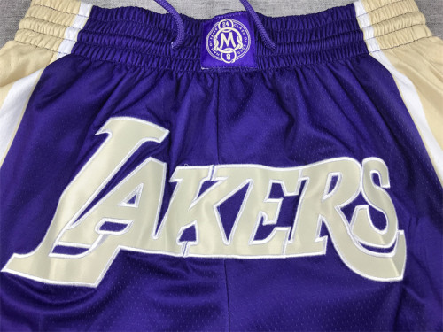 with Pocket Los Angeles Lakers 24 Kobe Bryant NBA Shorts Purple Basketball Hall of Fame Shorts