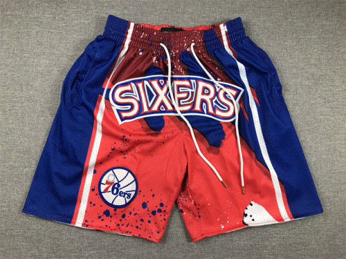 with Pocket Philadelphia 76ers NBA Shorts Red Swingman Basketball League Shorts