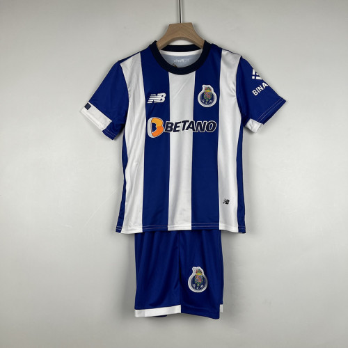 Youth Uniform Kids Kit 2023-2024 Porto Home Soccer Jersey Shorts