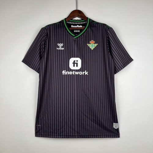 Fan Version 2023-2024 Real Betis Away Black Soccer Jersey