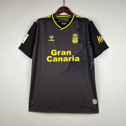 with LALIGA Patch Fan Version 2023-2024 Las Palmas Away Black Soccer Jersey
