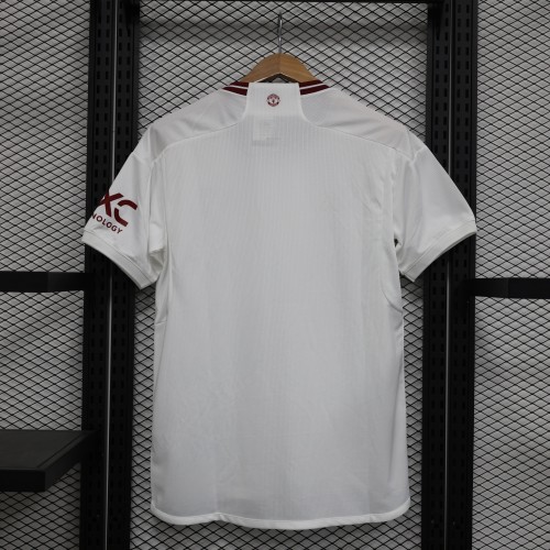 Fan Version 2023-2024 Manchester United 3rd Away White Soccer Jersey