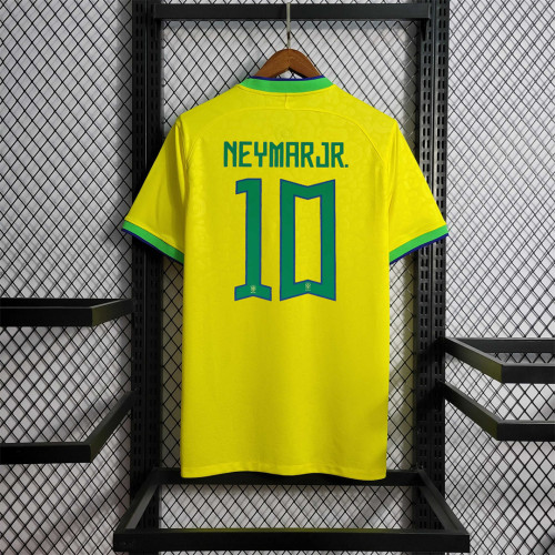 Fans Version 2022 World Cup Brazil NEYMAR JR 10 Home Soccer Jersey
