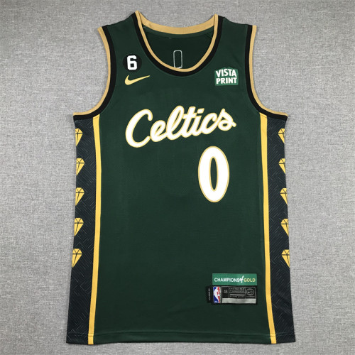 2023 City Editon Boston Celtics 0 TATUM Green NBA Jersey Basketball Shirt
