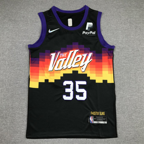 2022 City Edition Phoenix Suns 35 DURANT Black NBA Jersey Basketball Shirt