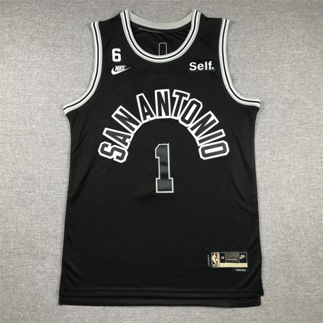 Classic San Antonio Spurs 1 WEMBANYAMA Black NBA Jersey Basketball Shirt