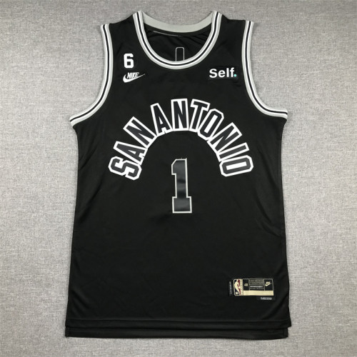 Classic San Antonio Spurs 1 WEMBANYAMA Black NBA Jersey Basketball Shirt