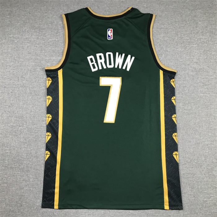 2023 City Editon Boston Celtics 7 BROWN Green NBA Jersey Basketball Shirt