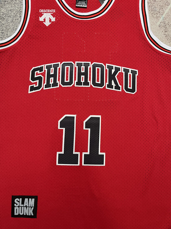Slam Dunk 11 Red NBA Jersey Shohoku Basketball Shirt