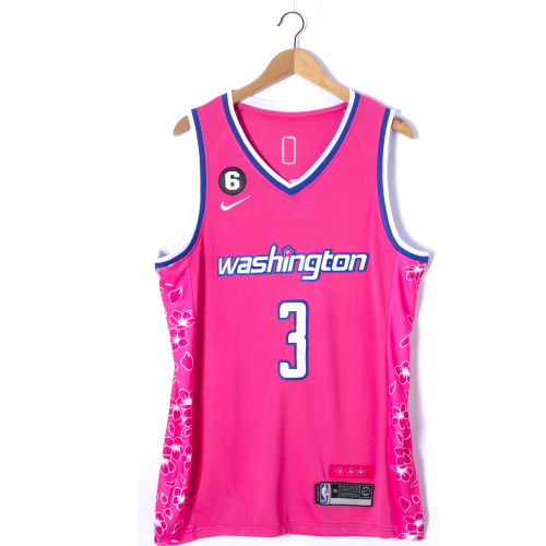 2023 City Edition Washington Wizards 3 Beal Pink NBA Jersey Basketball Shirt