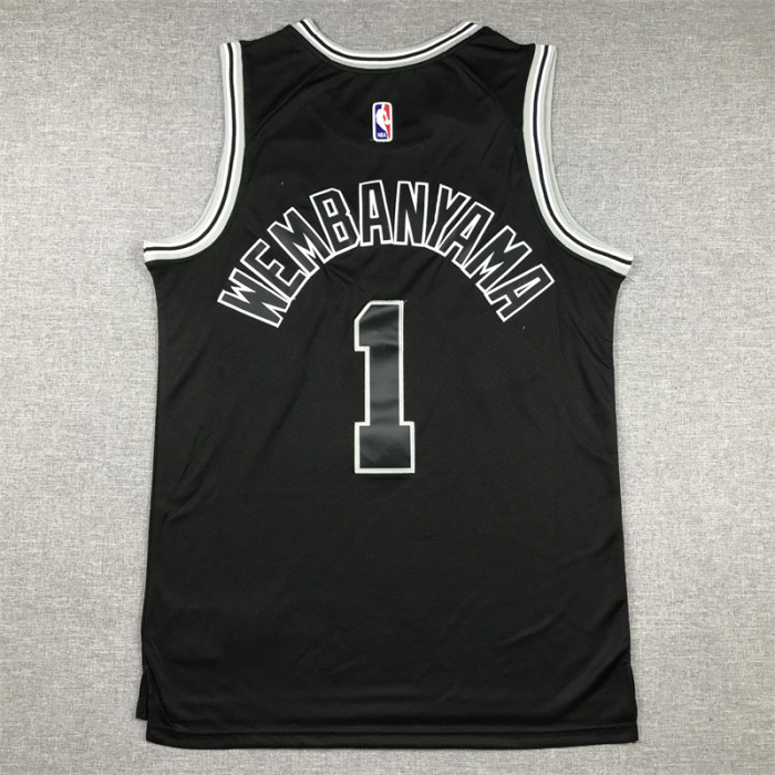 Classic San Antonio Spurs 1 WEMBANYAMA Black NBA Jersey Basketball Shirt