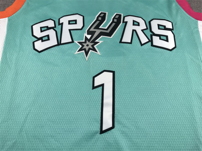 2023 City Editon San Antonio Spurs 1 WEMBANYAMA Green NBA Jersey Basketball Shirt