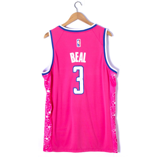 2023 City Edition Washington Wizards 3 Beal Pink NBA Jersey Basketball Shirt