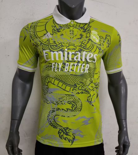 Player Version 2023-2024 Real Madrid Yellow Fashion Dragon Soccer Jersey