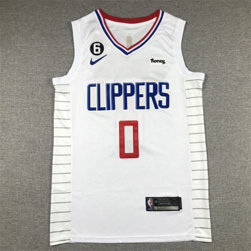 Los Angeles Clippers 0 Westbrook White NBA Jersey Basketball Shirt
